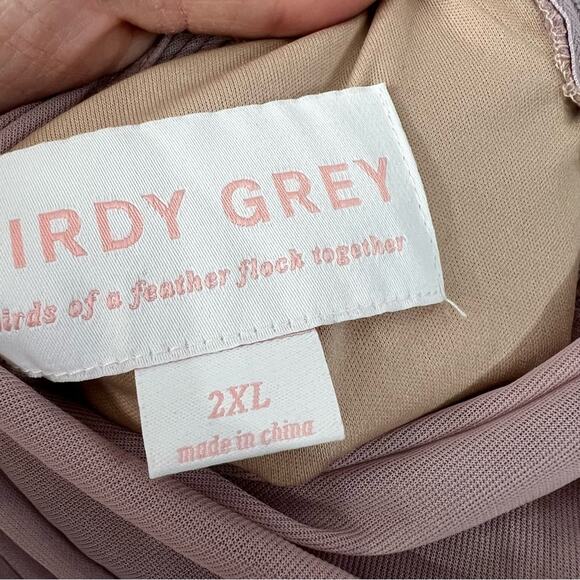 Birdy Grey Jan Chiffon Gown Sleeveless Mauve Scoop Neck Pockets Lined 2X NEW - Picture 6 of 8